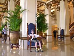 Hong Kong 01 03 Kowloon Peninsula Hotel Lobby The Peninsula Hotel was built in 1928 to serve guests disembarking at the old train station. Guarded by the largest all-Rolls-Royce fleet in the world (13 at...